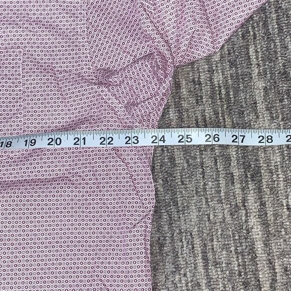 Haggar Clothing Men Size XL Button Front Shirt Pink Purple Geo Print 100% Cotton - Picture 5 of 7
